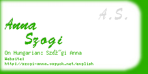 anna szogi business card